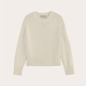 Everlane Sweater The Boxy Cotton Crewneck Cropped in White